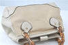 Authentic GUCCI Bamboo 2way Hand Shoulder Bag Leather 308360 White Ivory H9281