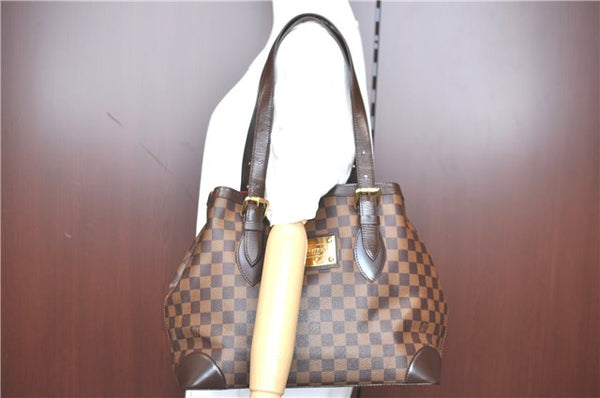 Authentic Louis Vuitton Damier Hampstead MM Shoulder Tote Bag N51204 LV H9289