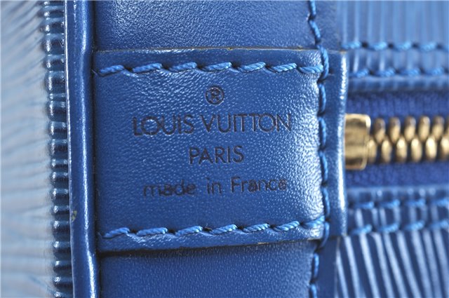 Authentic Louis Vuitton Epi Alma PM Hand Bag Blue M52145 LV H9290