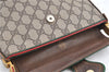 Authentic GUCCI Shoulder Cross Body Bag Purse GG PVC Leather Brown Red H9305