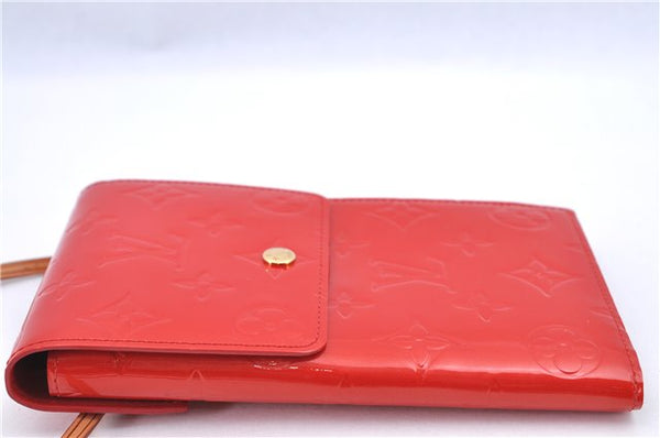 Authentic Louis Vuitton Vernis Walker Shoulder Cross Wallet Red M91153 LV H9310