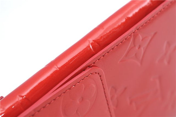 Authentic Louis Vuitton Vernis Walker Shoulder Cross Wallet Red M91153 LV H9310