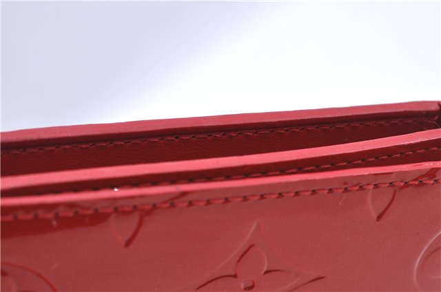 Authentic Louis Vuitton Vernis Walker Shoulder Cross Wallet Red M91153 LV H9310