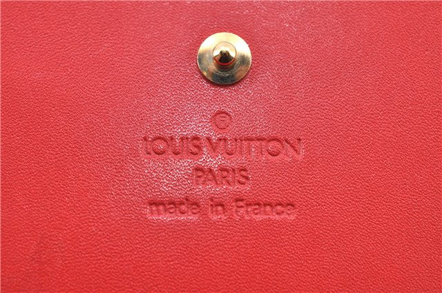 Authentic Louis Vuitton Vernis Walker Shoulder Cross Wallet Red M91153 LV H9310