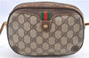 Authentic GUCCI Web Sherry Line Shoulder Cross Bag GG PVC Leather Brown H9312