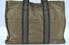 Authentic HERMES Fourre Tout MM Hand Tote Bag Canvas Khaki Green H9319