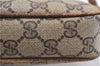 Authentic GUCCI Shoulder Clutch Bag Purse GG PVC Leather Brown Junk H9321