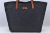 Authentic GUCCI Shoulder Tote Bag GG Nylon Leather 282439 Navy Blue Junk H9322