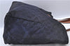 Authentic GUCCI Shoulder Tote Bag GG Nylon Leather 282439 Navy Blue Junk H9322