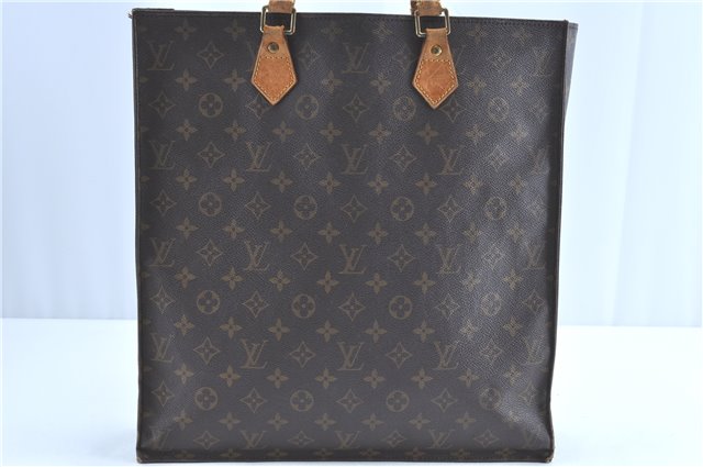 Authentic Louis Vuitton Monogram Sac Plat Hand Bag M51140 LV H9336