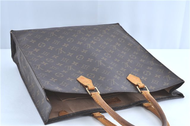 Authentic Louis Vuitton Monogram Sac Plat Hand Bag M51140 LV H9336