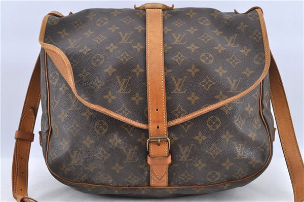 Auth Louis Vuitton Monogram Saumur 35 Shoulder Cross Body Bag M42254 LV H9344