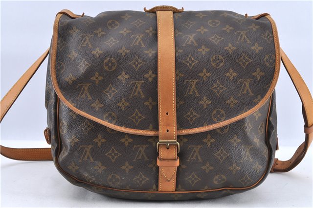 Auth Louis Vuitton Monogram Saumur 35 Shoulder Cross Body Bag M42254 LV H9344