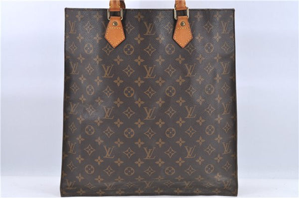 Authentic Louis Vuitton Monogram Sac Plat Hand Bag M51140 LV H9345