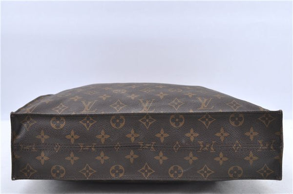 Authentic Louis Vuitton Monogram Sac Plat Hand Bag M51140 LV H9345