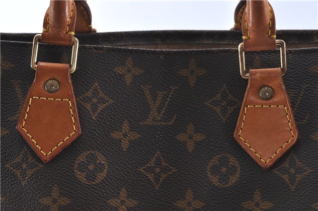 Authentic Louis Vuitton Monogram Sac Plat Hand Bag M51140 LV H9345