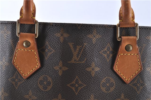 Authentic Louis Vuitton Monogram Sac Plat Hand Bag M51140 LV H9345