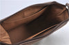 Authentic GUCCI Pouch Clutch Bag Purse GG PVC Leather Brown H9357