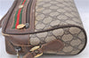 Auth GUCCI Web Sherry Line Shoulder Cross Bag GG PVC Leather Brown Junk H9359