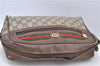 Auth GUCCI Web Sherry Line Shoulder Cross Bag GG PVC Leather Brown Junk H9359