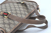 Authentic GUCCI Web Sherry Line Hand Bag Purse GG PVC Leather Brown Junk H9362