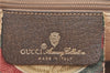 Authentic GUCCI Web Sherry Line Hand Bag Purse GG PVC Leather Brown Junk H9362