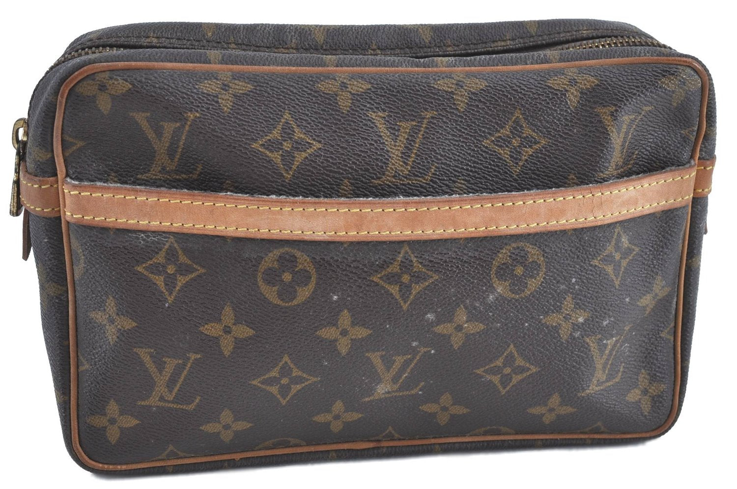 Authentic Louis Vuitton Monogram Compiegne 23 Clutch Hand Bag M51847 LV H9363