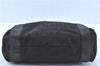 Authentic BVLGARI Logomania Tote Shoulder Bag Canvas Leather Black H9365