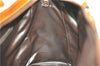 Authentic CELINE Hand Boston Bag Nylon Leather Beige Brown H9366