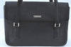 Authentic BURBERRY Leather Shoulder Tote Bag Black H9367