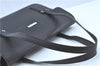 Authentic BURBERRY Leather Shoulder Tote Bag Black H9367