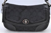 Authentic COACH Signature Shoulder Hand Bag Canvas Leather 10983 Black H9372