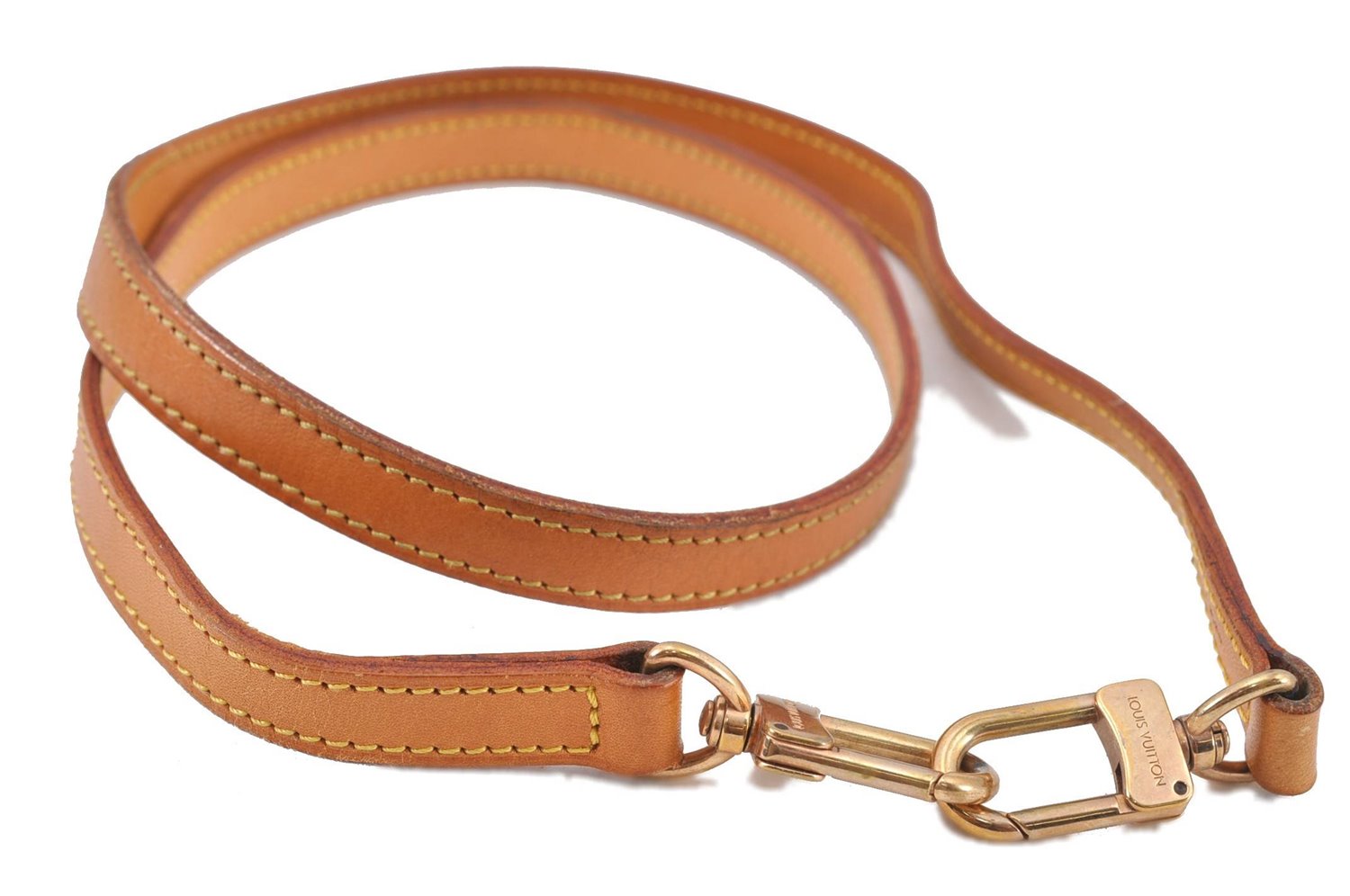 Authentic Louis Vuitton Leather Shoulder Strap Beige 39.4