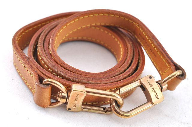 Authentic Louis Vuitton Leather Shoulder Strap Beige 39.4