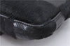 Authentic FENDI Mamma Baguette Shoulder Hand Bag Unborn Calf Fur Black H9380