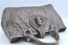 Authentic PRADA Leather Hand Tote Gray H9385