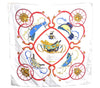 Authentic HERMES Carre 90 Scarf "SPRINGS" Silk White H9386