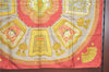 Authentic HERMES Carre 90 Scarf "Poste et Cavalerie" Silk Red H9389