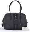 Authentic PRADA Canvas Leather Shoulder Boston Bag BL0187 Black H9391