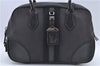 Authentic PRADA Canvas Leather Shoulder Boston Bag BL0187 Black H9391