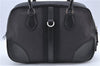 Authentic PRADA Canvas Leather Shoulder Boston Bag BL0187 Black H9391