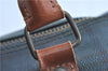 Auth POLO Ralph Lauren Vintage Check PVC Leather Travel Boston Bag Green H9397