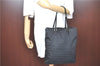 Authentic FENDI Zucchino Shoulder Tote Bag Canvas Leather Black H9401