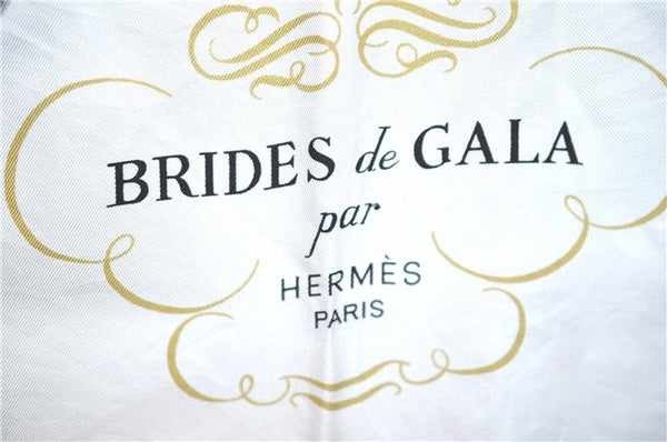 Authentic HERMES Carre 90 Scarf "Brides de Gala" Silk Yellow White H9403