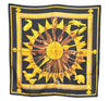 Authentic HERMES Carre 90 Scarf "CUILLERS D'AFRIQUE" Silk Black H9404