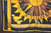 Authentic HERMES Carre 90 Scarf "CUILLERS D'AFRIQUE" Silk Black H9404