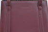 Authentic BURBERRY Vintage Leather Hand Bag Purse Bordeaux Red H9406