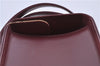 Authentic BURBERRY Vintage Leather Hand Bag Purse Bordeaux Red H9406