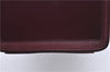 Authentic BURBERRY Vintage Leather Hand Bag Purse Bordeaux Red H9406