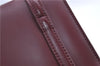 Authentic BURBERRY Vintage Leather Hand Bag Purse Bordeaux Red H9406